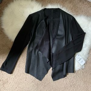 ZARA Faux leather blazer with see through sleeves